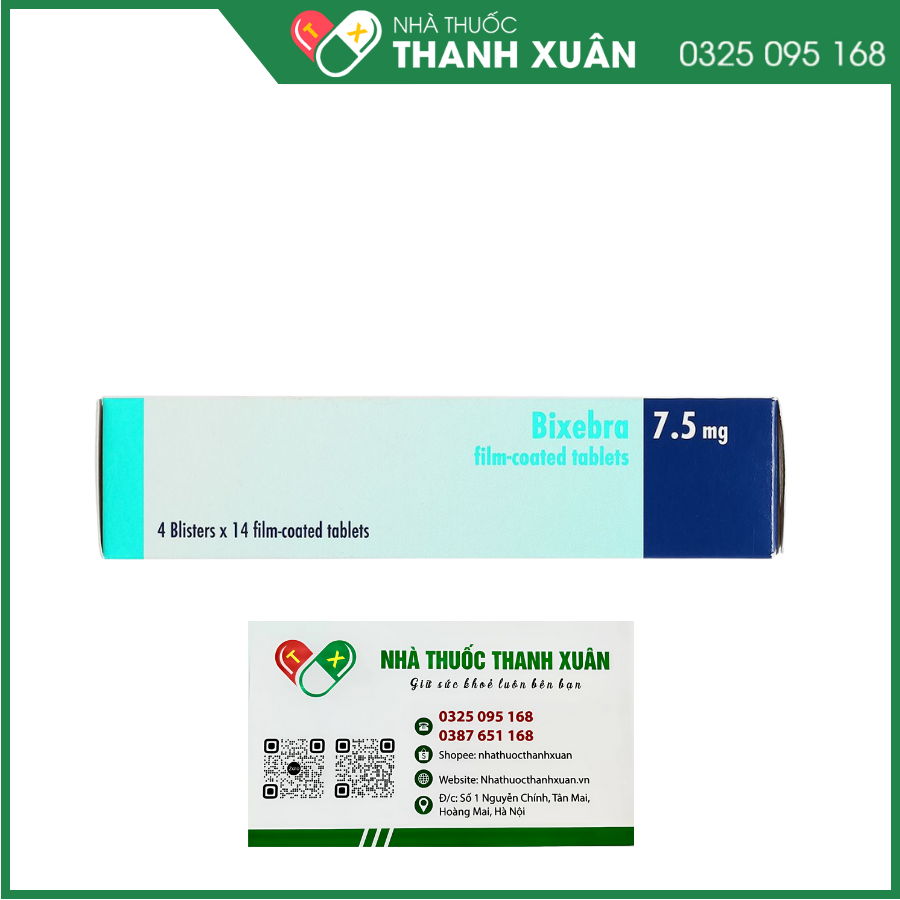Bixebra 7.5 mg điều trị triệu chứng đau thắt ngực ổn định mạn tính, suy tim mạn tính